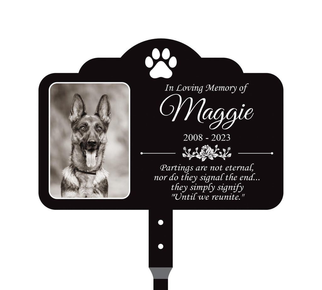 Custom Dog Loss Memorial Yard Sign with 16" Stake, Personalized Pet Grave Marker with Photo, Rust-Free Aluminum Tribute Remembrance Plaque