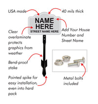 Planted in Memory Of Yard Sign with 16" Stake, Personalized Grave Marker Plaque, Rust-Free Aluminum Memorial Garden Sign