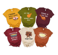 Custom Thanksgiving Family Dinner Shirt, Thanksgiving Puns Shirt, Thanksgiving Foods Group Tee