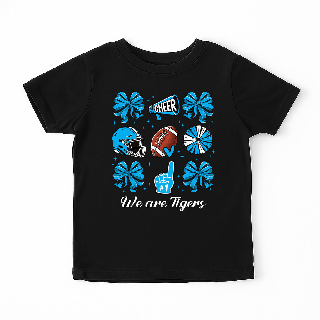 Custom Personal Football Coquette Bow Shirt, Custom Name Shirt, Cute Football Toddler Tee, Girl Cheer Mascot Shirt, Football Team Gifts