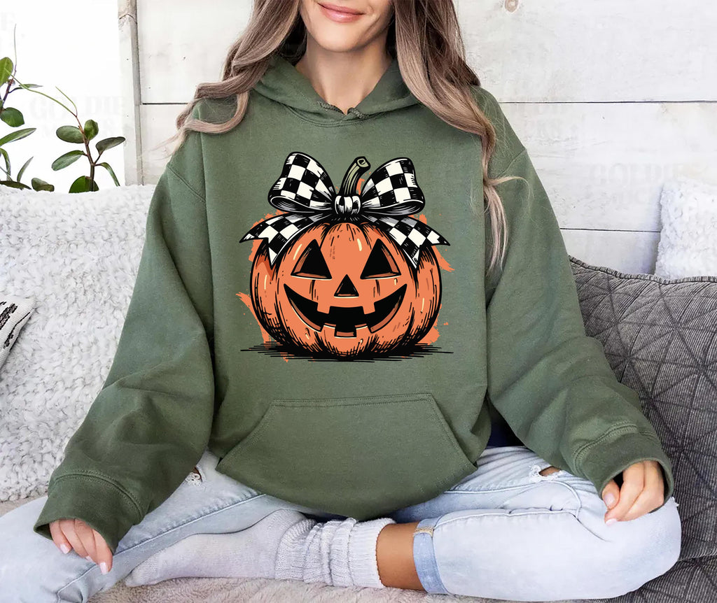Coquette Fall Hoodie, Pumpkin Patch Bow Shirt, Autumn Coquette Hoodie