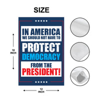 Protect Democracy Garden Flag, 12x18 Inch Double Sided, Anti-Trump, Human Rights Flag, Anti Racism Flag, Anti Fascism Sign