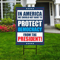 Protect Democracy Yard Sign - Resist Hate Lawn Sign, Anti-Trump Sign, Resist Racism, Resist Fascism Yard Sign with Metal H-Stake