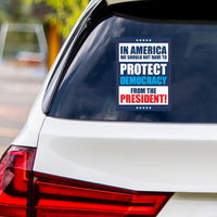 Protect Democracy Vinyl Sticker, Anti-Trump Decal, Equality, Lady Liberty, Democracy, Anti Racism Car Bumper Sticker, 6" x 4.5"