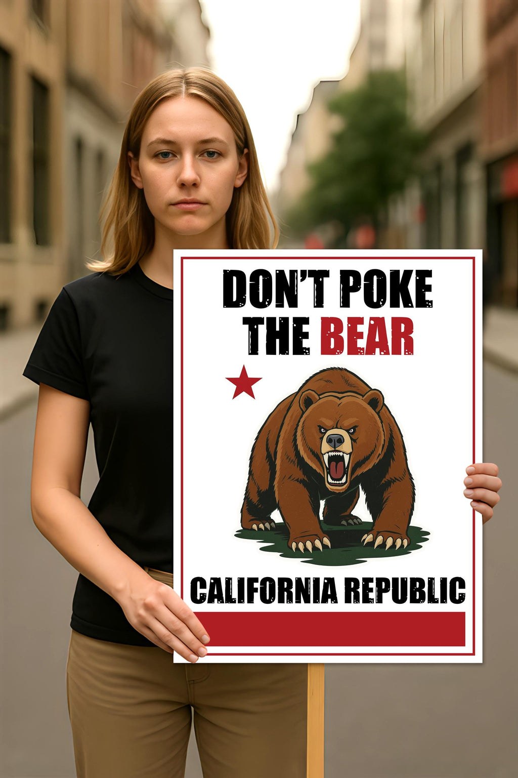 Don't Poke the Bear California, No Kings Protest Sign, Anti-Trump, Political Activist Poster, Rally Sign, Resist Fascism Protest Poster