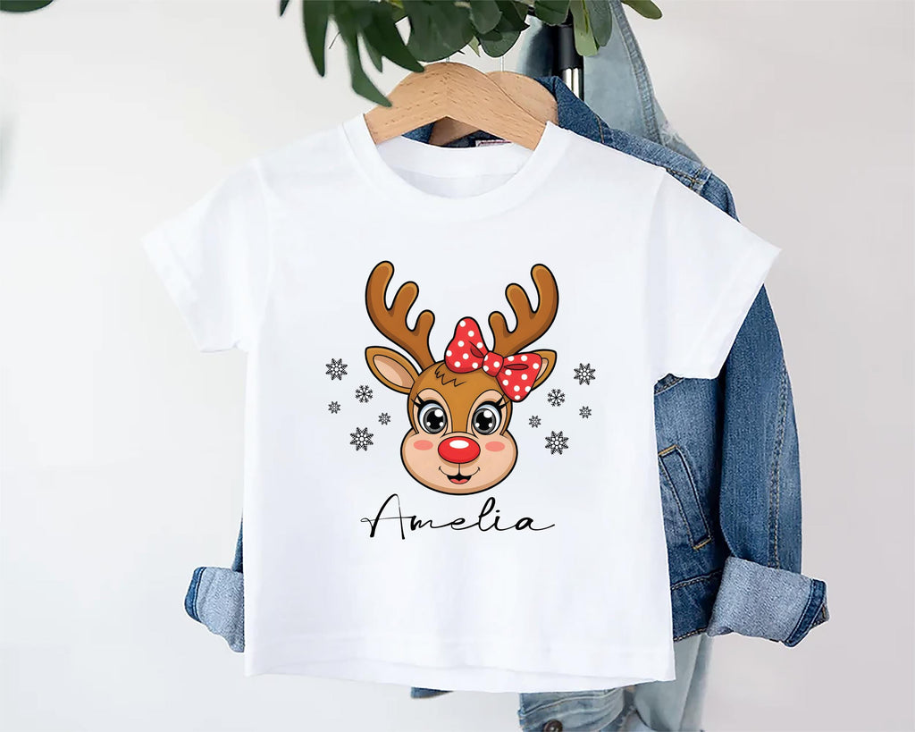 Custom Reindeer Toddler Shirt, Custom Name Kids Shirt, Custom Christmas Tee, Christmas Reindeer Shirt, Christmas Toddler Shirt, Holiday Gift