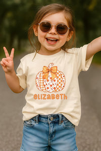 Custom Kid Fall Name Shirt, Custom Pumpkin Shirt with Name, Pumpkin Fall Toddler Tee