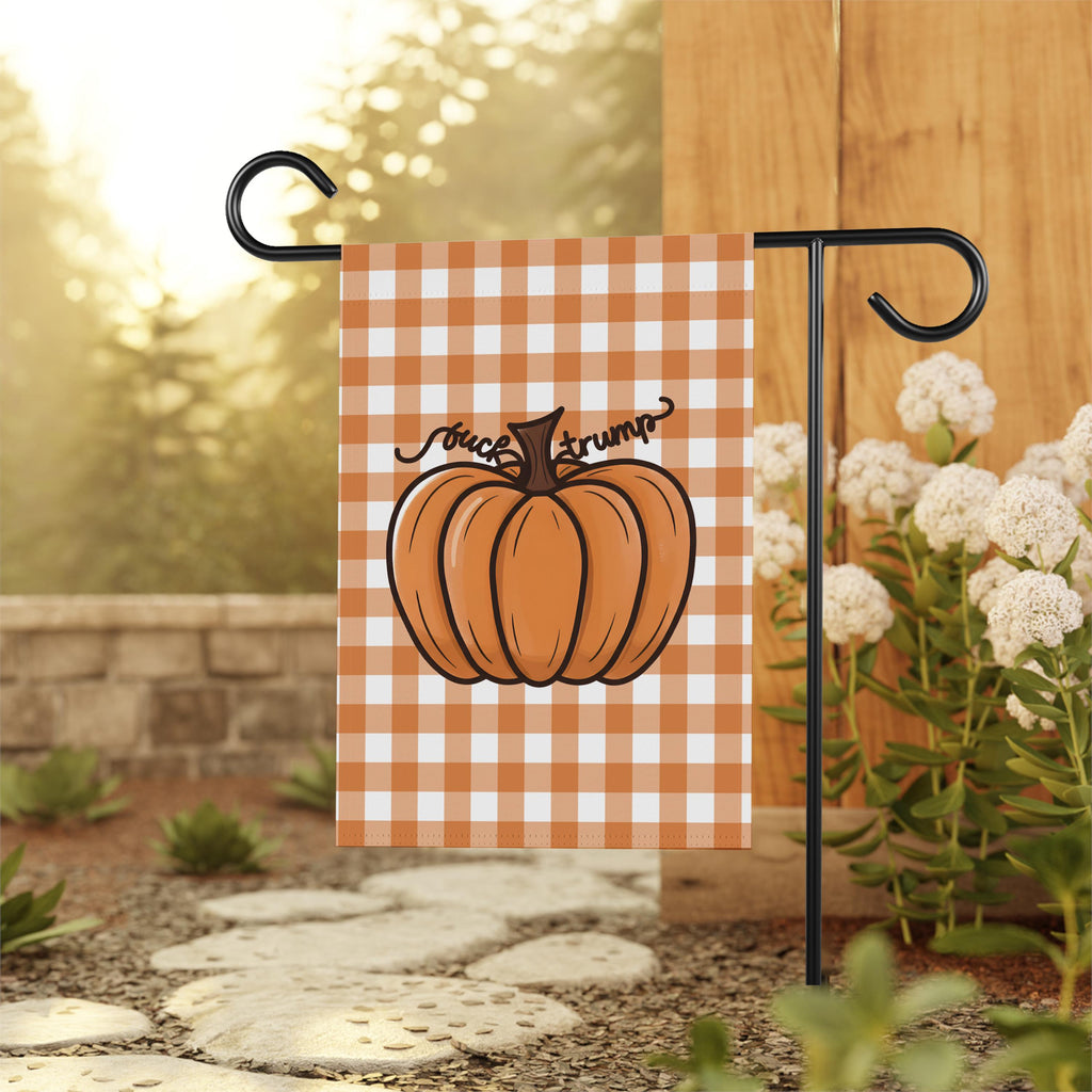 Anti-Trump Autumn Pumpkin Protest Garden Flag, Thanksgiving Resist Fascism Yard Flag, Subtle Political Decor, Harvest Fall Outdoor Flag