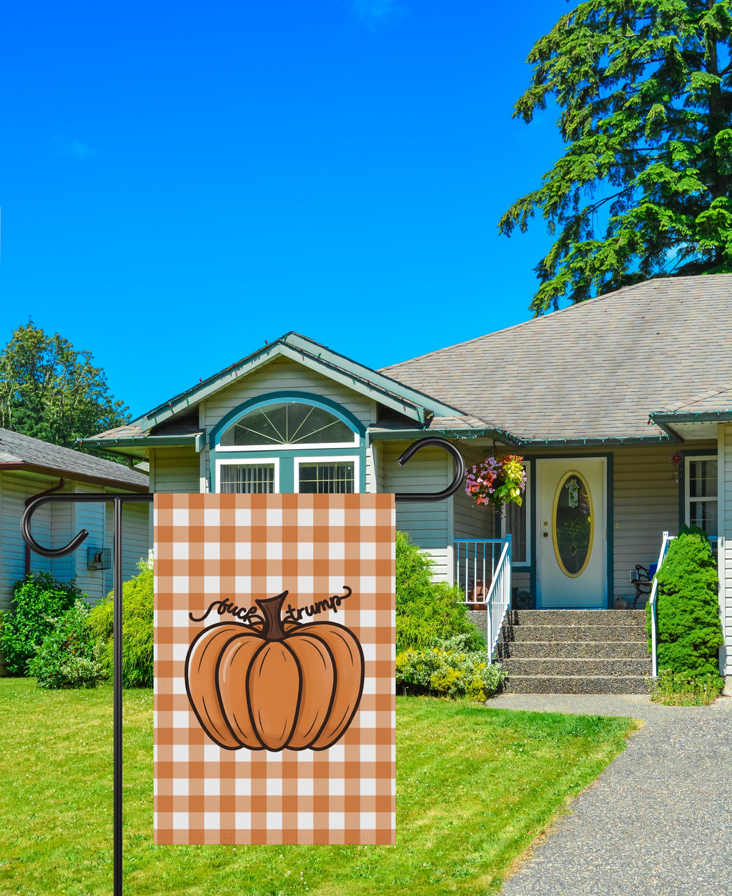 Anti-Trump Autumn Pumpkin Protest Garden Flag, Thanksgiving Resist Fascism Yard Flag, Subtle Political Decor, Harvest Fall Outdoor Flag