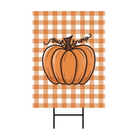 Anti-Trump Autumn Pumpkin Yard Sign, Subtle Political Protest Lawn Sign, Thanksgiving Resist Fascism Harvest Fall Yard Sign with H-Stake