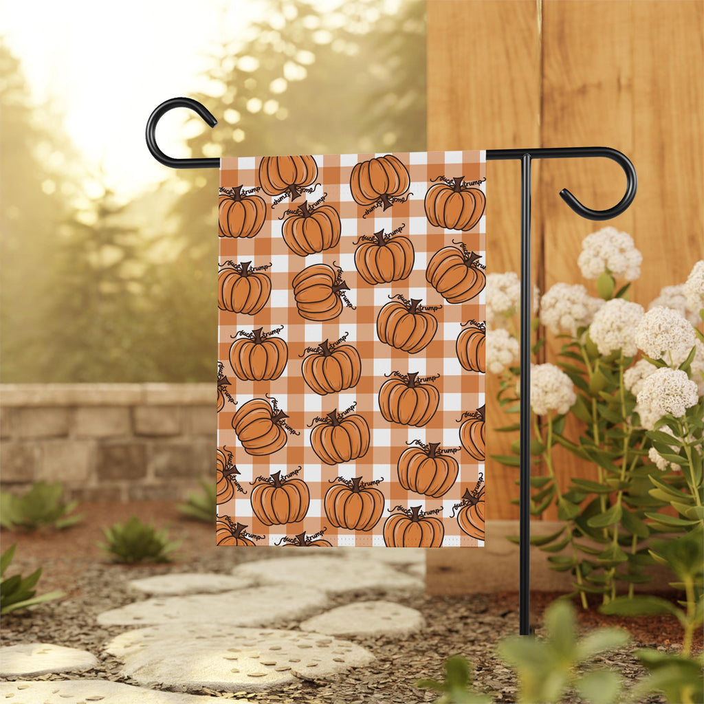 Anti-Trump Autumn Pumpkin Protest Garden Flag, Thanksgiving Resist Fascism Yard Flag, Subtle Political Decor, Harvest Fall Outdoor Flag