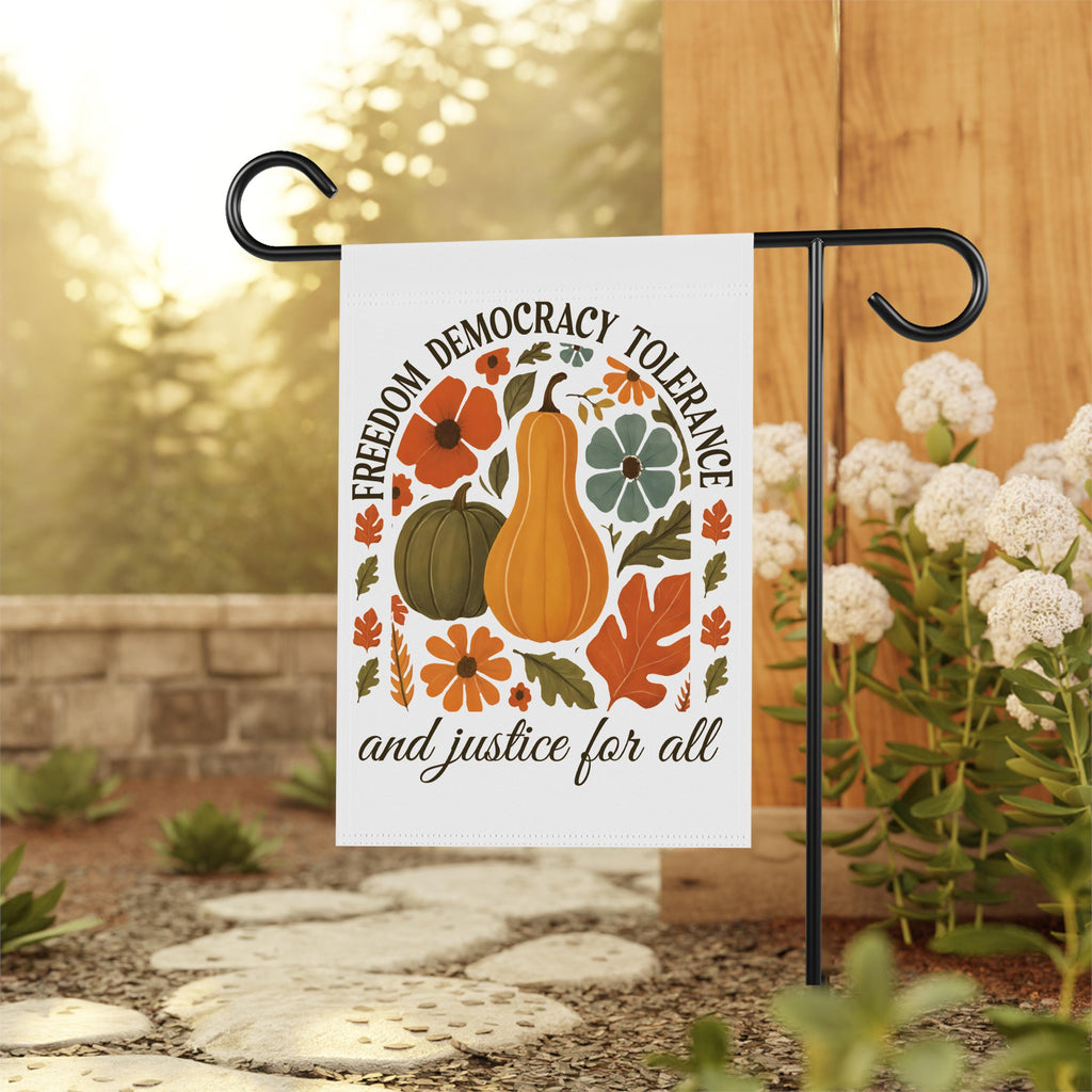 Anti-Trump Autumn Pumpkin Protest Garden Flag, Thanksgiving Resist Fascism Yard Flag, Subtle Political Decor, Harvest Fall Outdoor Flag