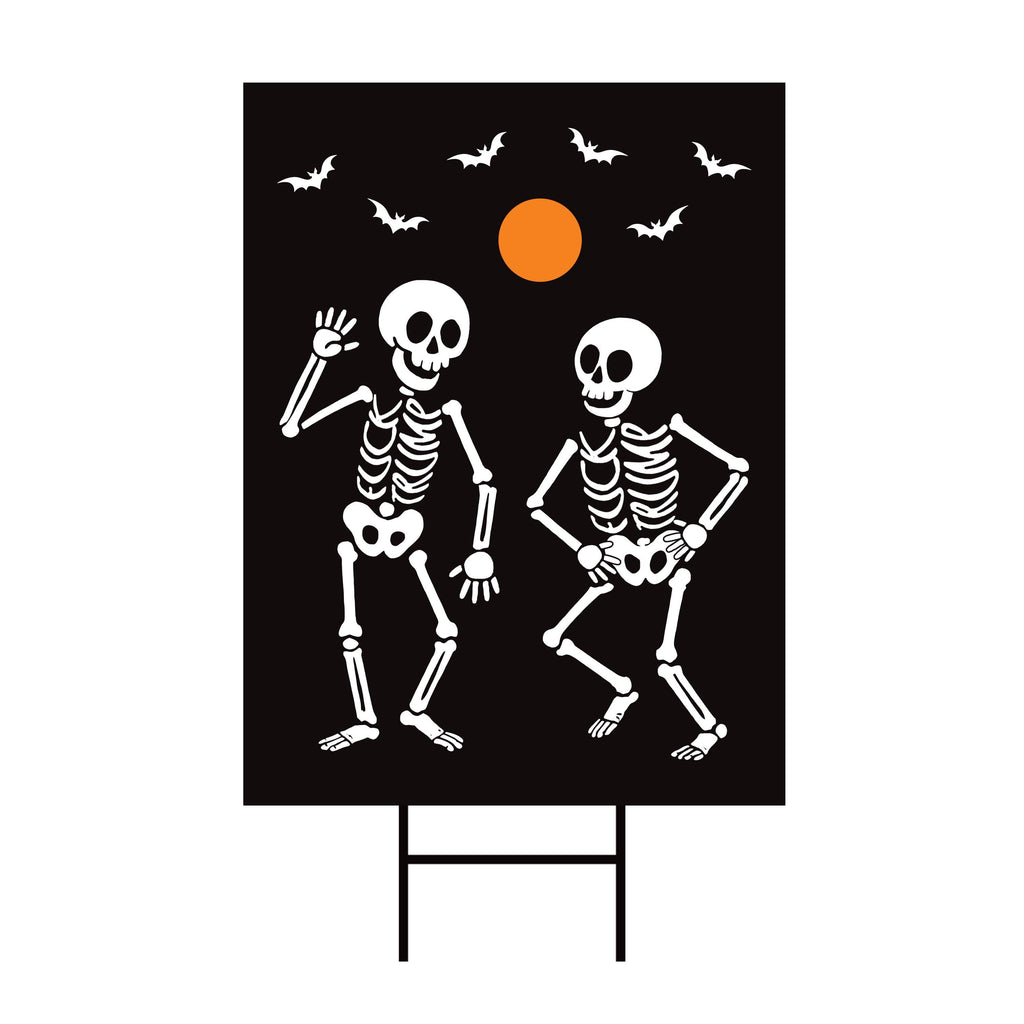 Subtle Anti-Trump Halloween Skeleton Yard Sign, Funny Trump FDT Lawn Sign, Spooky Season Resist Fascism Harvest Fall Yard Sign with H-Stake