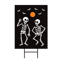 Subtle Anti-Trump Halloween Skeleton Yard Sign, Funny Trump FDT Lawn Sign, Spooky Season Resist Fascism Harvest Fall Yard Sign with H-Stake