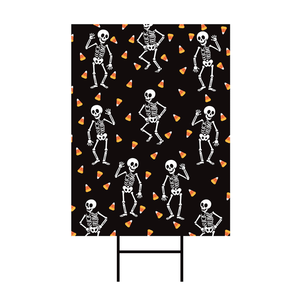 Subtle Anti-Trump Halloween Skeleton Yard Sign, Funny Trump FDT Lawn Sign, Spooky Season Resist Fascism Harvest Fall Yard Sign with H-Stake