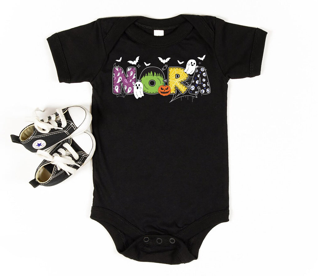 Personalized Kids Halloween Shirt, Custom Spooky Toddler Shirt, Halloween Kids Tee
