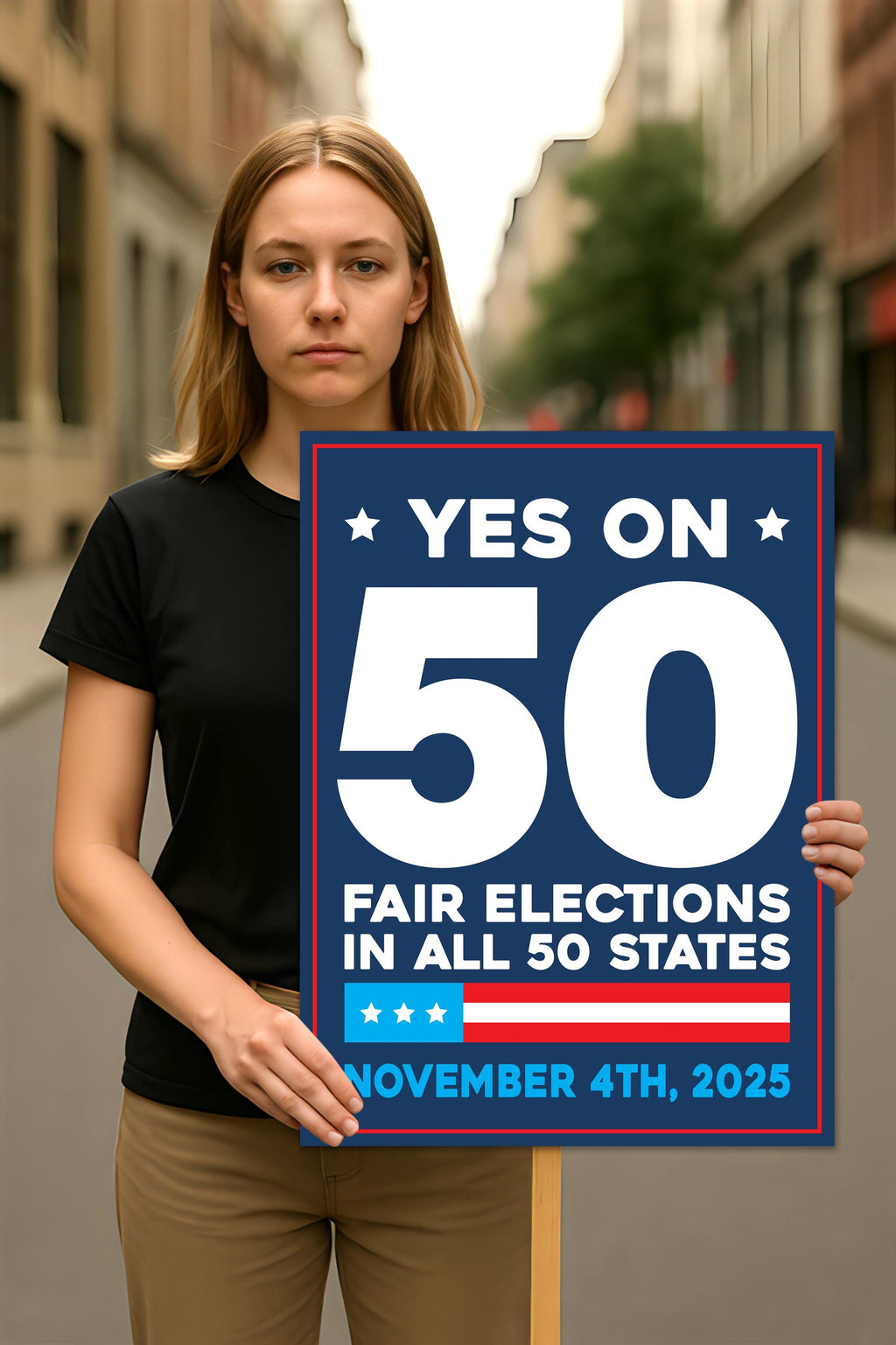 Yes on Prop 50 Protest Sign, Election Rigging Response Act Poster, Anti-Gerrymandering California Political Rally Activist Sign