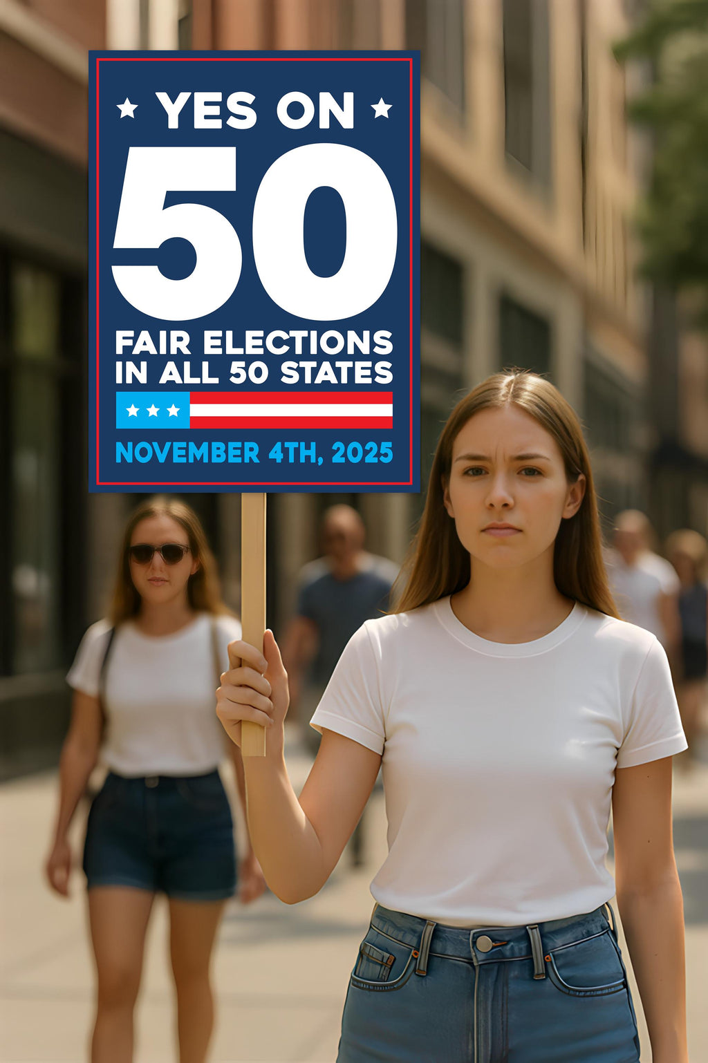 Yes on Prop 50 Protest Sign, Election Rigging Response Act Poster, Anti-Gerrymandering California Political Rally Activist Sign