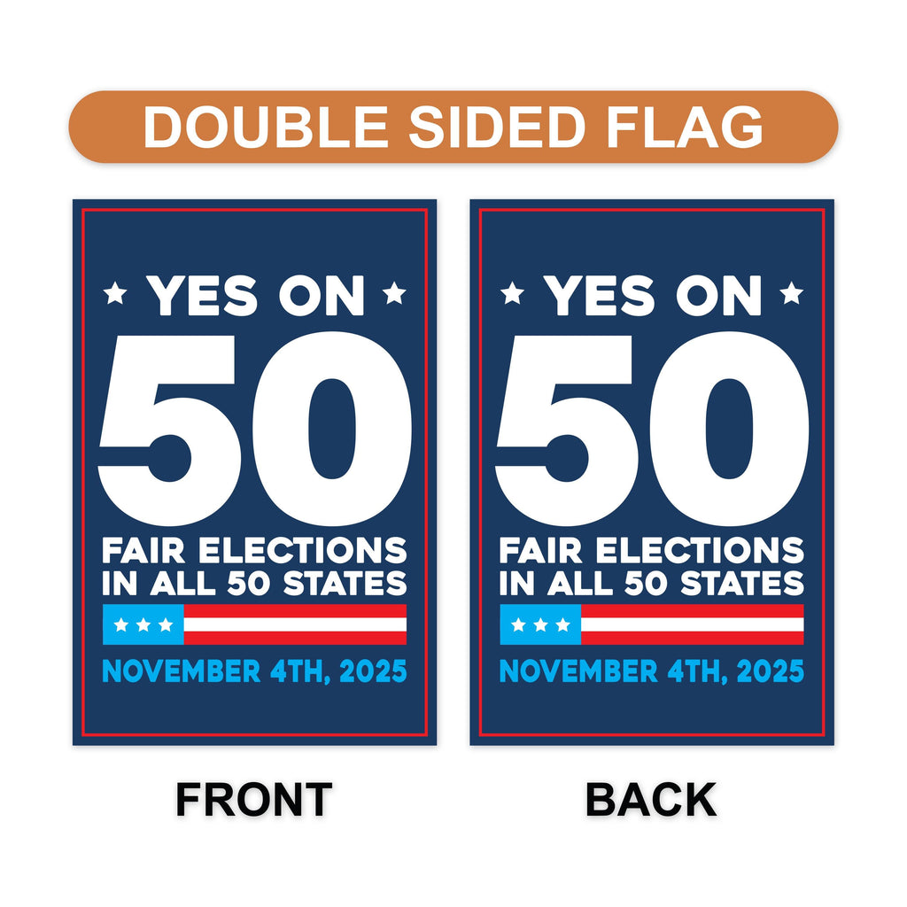 Yes on Prop 50 Garden Flag, Election Rigging Response Act Yard Flag, Anti-Gerrymandering California Flag, Political Outdoor Lawn Banner