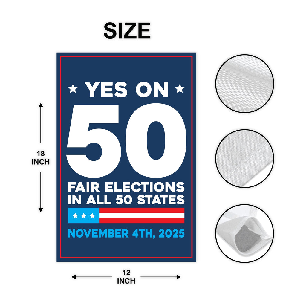 Yes on Prop 50 Garden Flag, Election Rigging Response Act Yard Flag, Anti-Gerrymandering California Flag, Political Outdoor Lawn Banner