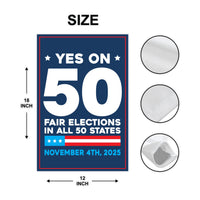 Yes on Prop 50 Garden Flag, Election Rigging Response Act Yard Flag, Anti-Gerrymandering California Flag, Political Outdoor Lawn Banner