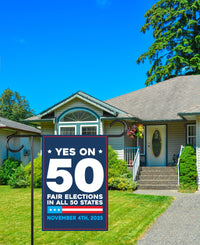 Yes on Prop 50 Garden Flag, Election Rigging Response Act Yard Flag, Anti-Gerrymandering California Flag, Political Outdoor Lawn Banner