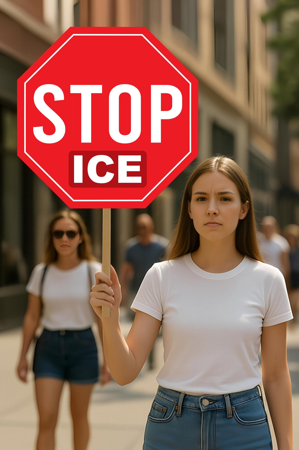 Stop ICE Resist Protest Sign, Political Activist Poster, Anti-Trump Rally Sign, Anti-Fascism Protest Poster for Political Rally and March