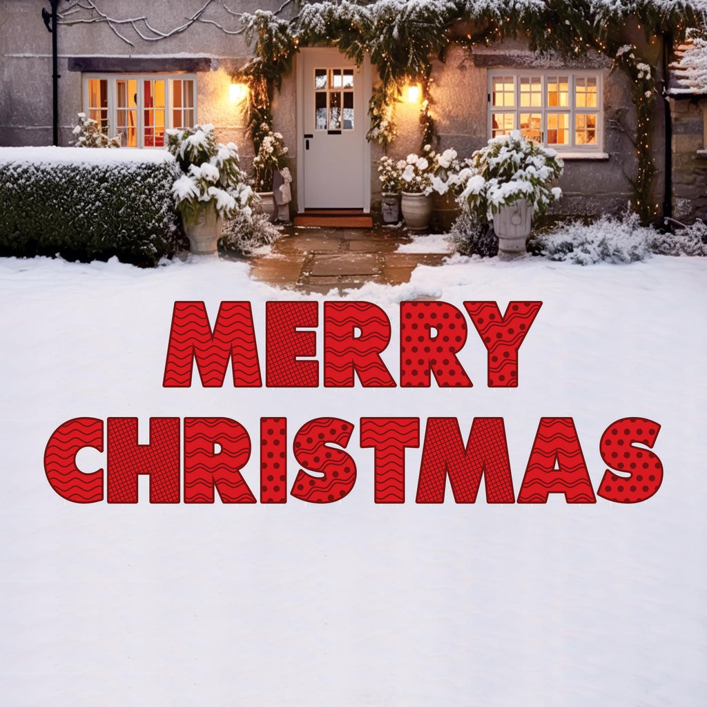 Merry Christmas Yard Sign Letters, Outdoor Holiday Lawn Decorations with Stakes, Waterproof Garden Patio Pathway Xmas Front Yard Décor