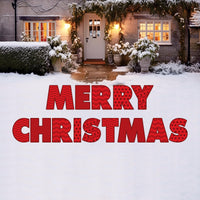 Merry Christmas Yard Sign Letters, Outdoor Holiday Lawn Decorations with Stakes, Waterproof Garden Patio Pathway Xmas Front Yard Décor