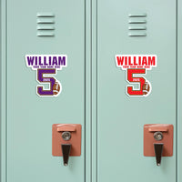 Personalized Football Locker Magnet, Custom Jersey Number School Magnet, Football Team Player Magnet Sign