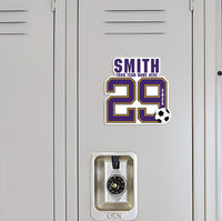 Personalized Football Locker Magnet, Custom Jersey Number School Magnet, Football Team Player Magnet Sign