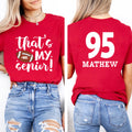 Personalized Senior 2025 Football Mom Shirt, Custom Name Number Football Shirt, Senior Name and Player Number Mom Unisex Tee, Front Back
