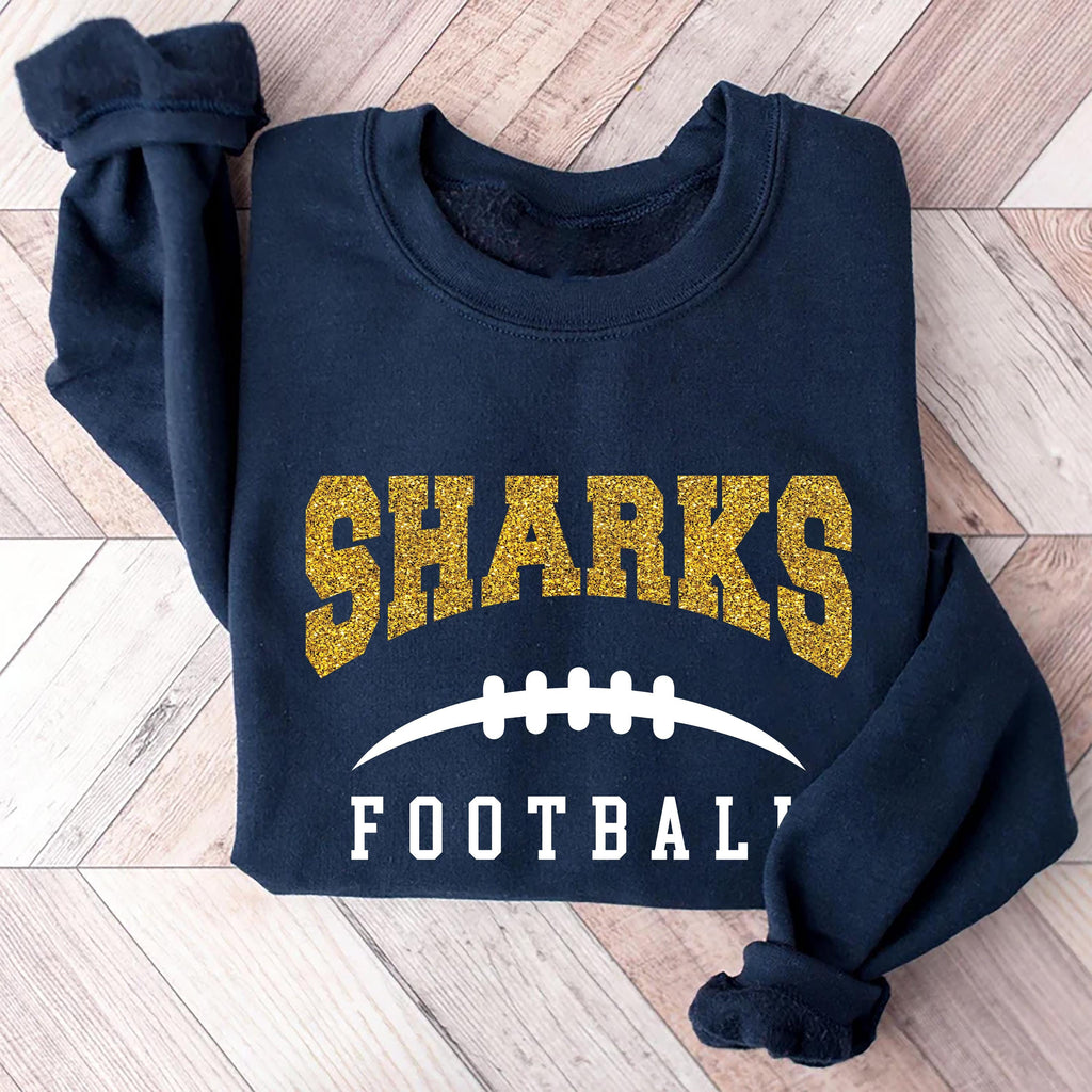 Custom Team Name Football with Laces Sweatshirt, Personalized Football Fan Shirt, Football Mom Sweatshirt