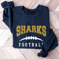 Custom Team Name Football with Laces Sweatshirt, Personalized Football Fan Shirt, Football Mom Sweatshirt
