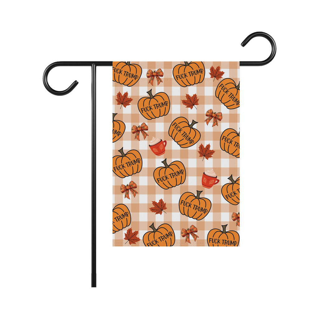 Anti-Trump Autumn Pumpkin Protest Garden Flag, Thanksgiving Resist Fascism Yard Flag, Subtle Political Decor, Harvest Fall Outdoor Flag