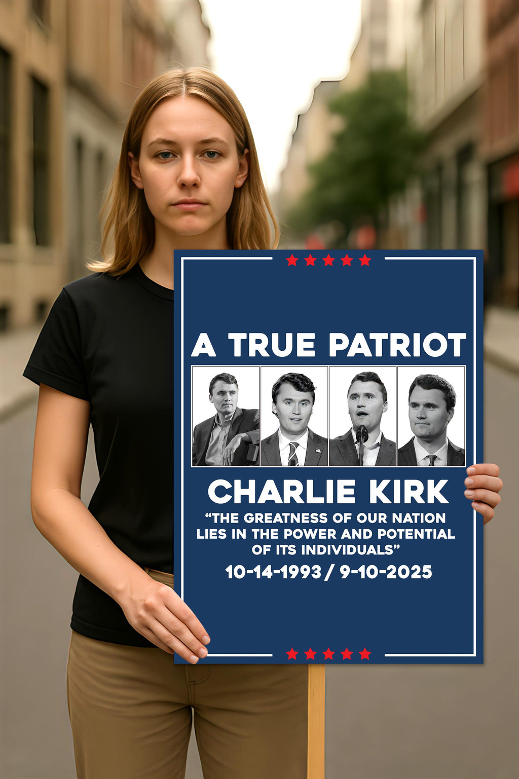 Justice for Charlie Protest Sign, A True Patriot Charlie Kirk Sign, Charlie Kirk Political Poster Sign
