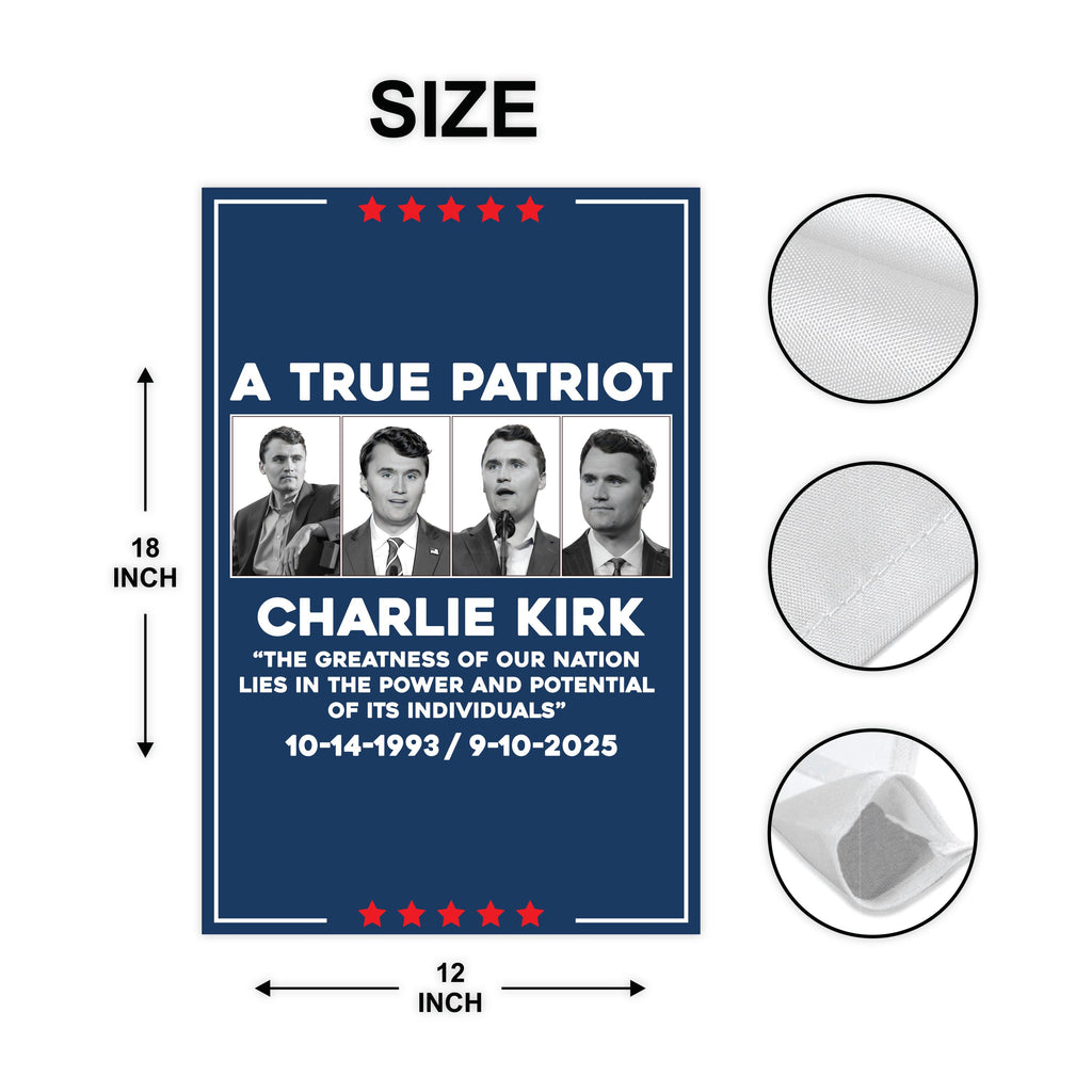 Justice for Charlie Garden Flag, Charlie Kirk Patriot Yard Flag, Conservative Political Statement Outdoor Flag, Right-Wing Rally Banner