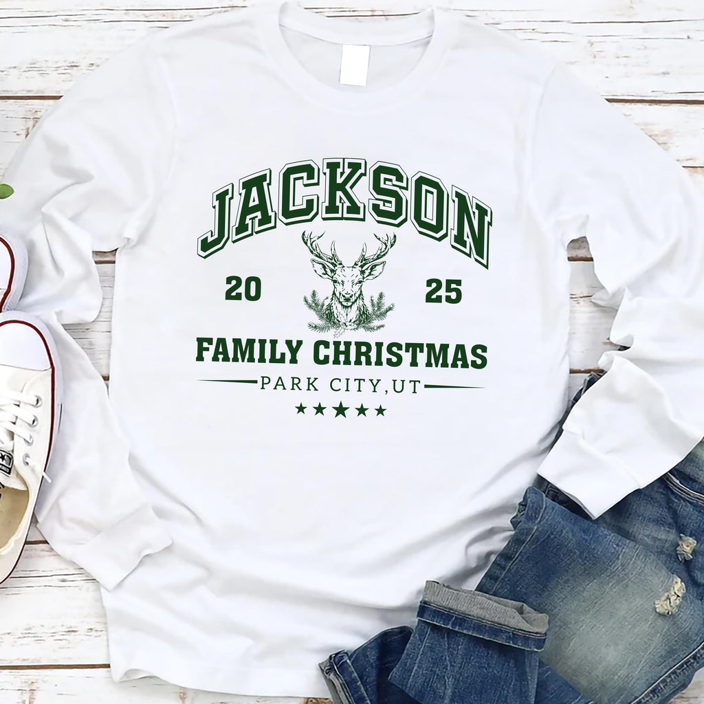 Custom Family Christmas Long Sleeve Shirt, Matching Family Christmas Shirt, Personalized Name Christmas Tee