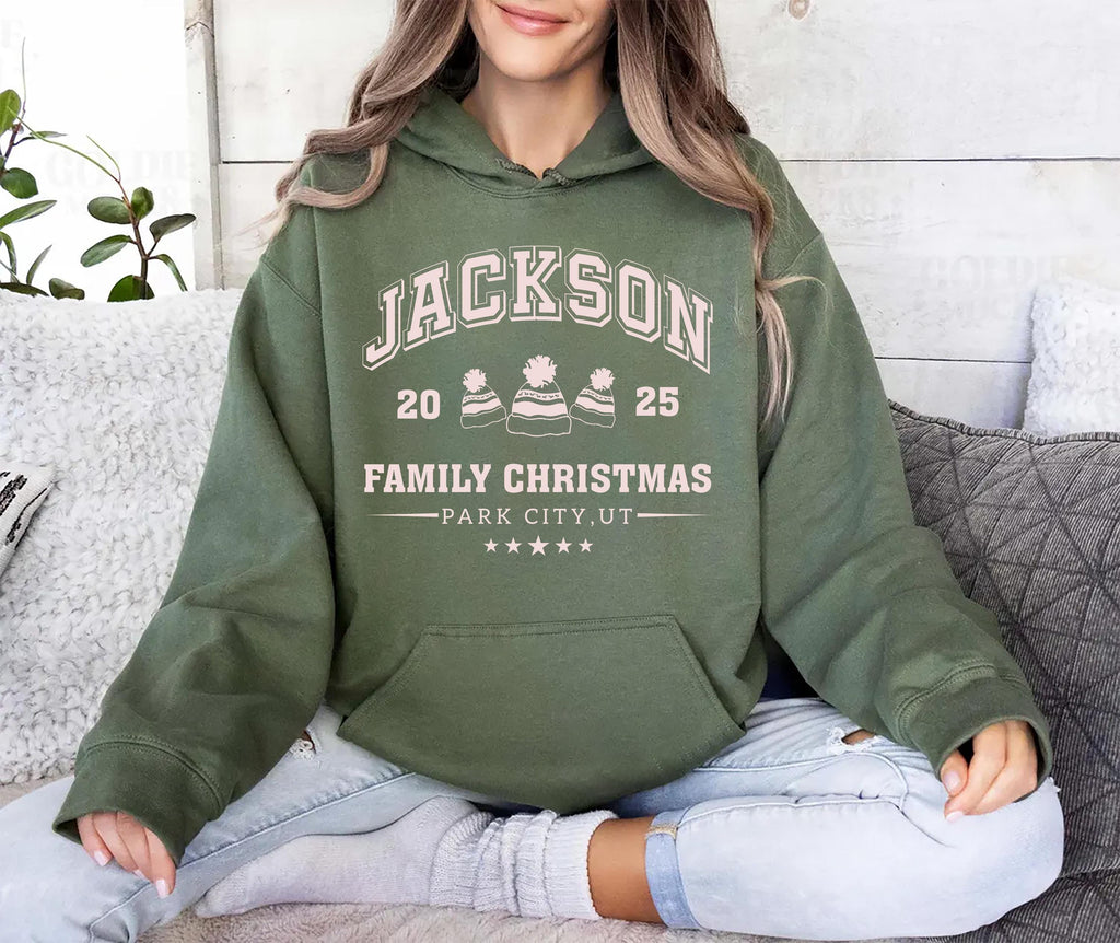 Custom Family Christmas Hoodie, Matching Family Christmas Shirt, Personalized Name Christmas Hoodie