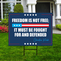 Justice for Charlie Yard Sign, A True Patriot Charlie Kirk Lawn Display, Political, Conservative Statement Yard Sign with Metal H-Stake