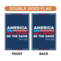 Justice for Charlie Garden Flag, A True Patriot Charlie Kirk Yard Flag, Charlie Kirk Is My Hero Outdoor Flag, Charlie Kirk Freedom Flag
