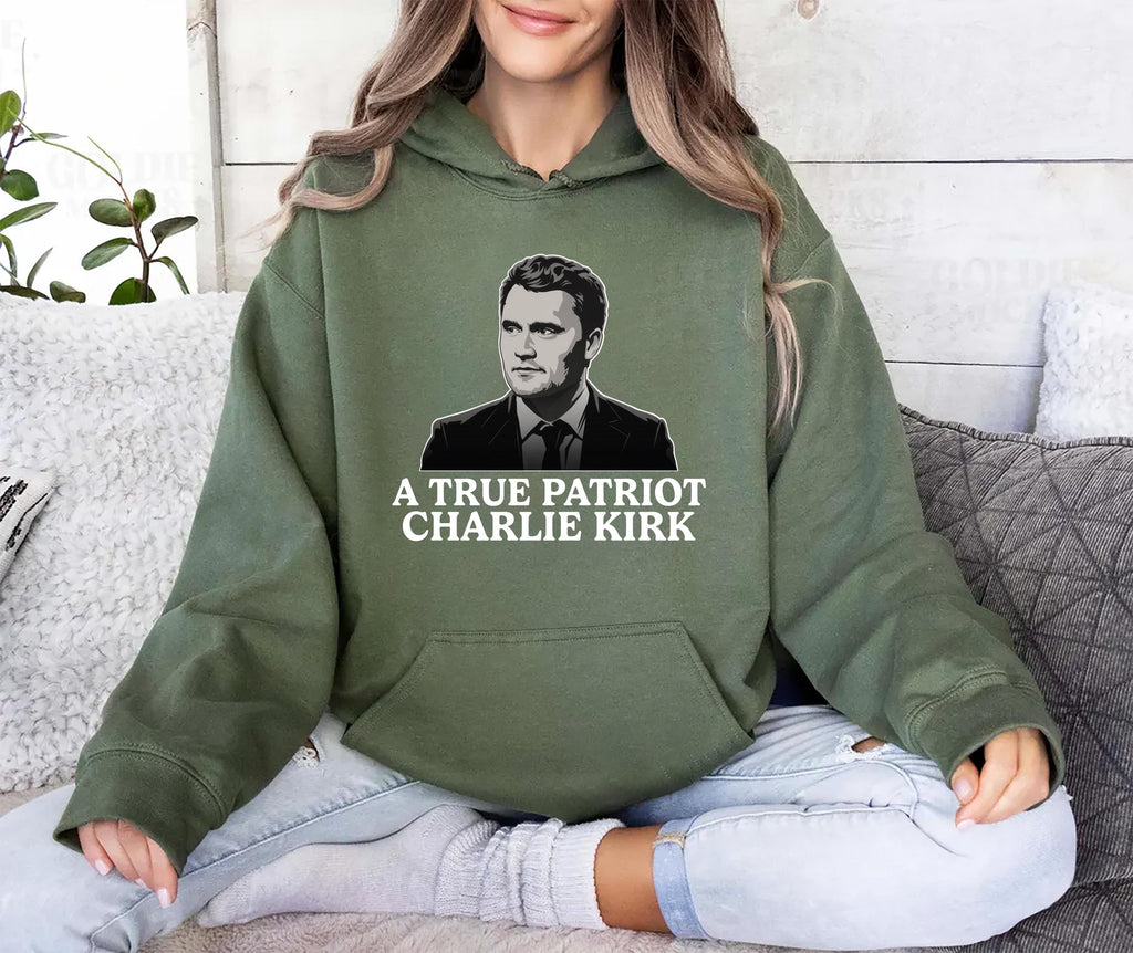 Justice for Charlie Hoodie, A True Patriot Charlie Kirk Shirt, Charlie Kirk Is My Hero Hoodie