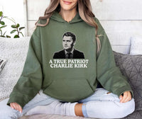 Justice for Charlie Hoodie, A True Patriot Charlie Kirk Shirt, Charlie Kirk Is My Hero Hoodie