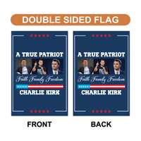 Justice for Charlie Garden Flag, A True Patriot Charlie Kirk Yard Flag, Charlie Kirk Is My Hero Outdoor Flag, Charlie Kirk Freedom Flag
