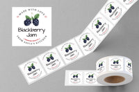 Personalized Blackberry Jam Roll Labels, Custom Blackberry Jam Product Stickers, Business Jam Labels for Jars, Canning, Lid Stickers