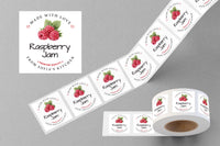 Personalized Raspberry Jam Roll Labels, Custom Raspberry Jam Product Stickers, Business Raspberry Jam Labels for Jars, Canning, Lid Stickers