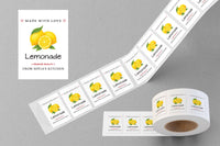 Personalized Lemonade Roll Labels, Custom Lemonade Product Stickers, Business Labels for Bottles & Jars, Homemade, Canning, Lid Stickers