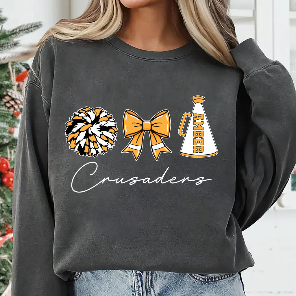 Custom Cheer Mom Sweatshirt, Personalized Cheer Mama Gift Shirt, Cheerleader Sweatshirt