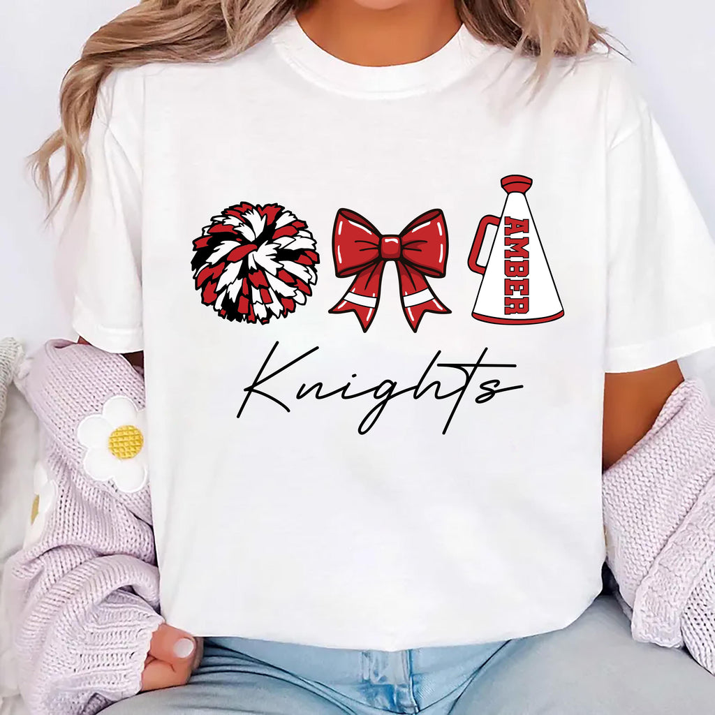 Custom Cheer Mom Shirt, Personalized Cheer Mama Gift Shirt, Cheerleader Tee