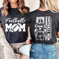 Football Mom Shirt, Custom Name and Number Football Shirt, Custom Football Mom Tee, Front Back
